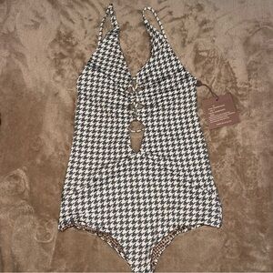 NWT Acacia Swimwear XS Houndstooth Kokomo One Piece